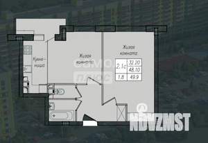 2-к квартира, вторичка, 40м2, 1/10 этаж