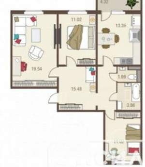 3-к квартира, вторичка, 75м2, 10/10 этаж