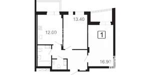 2-к квартира, вторичка, 61м2, 13/21 этаж