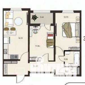 2-к квартира, вторичка, 56м2, 14/17 этаж