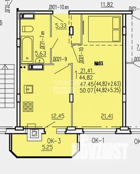 1-к квартира, вторичка, 48м2, 3/10 этаж