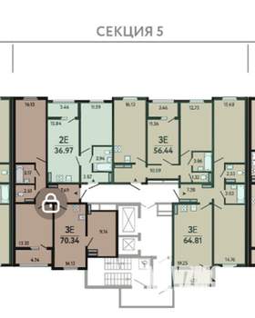 2-к квартира, вторичка, 56м2, 18/18 этаж