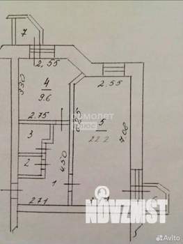 1-к квартира, вторичка, 45м2, 5/5 этаж