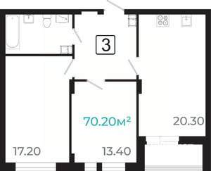 3-к квартира, вторичка, 69м2, 5/21 этаж