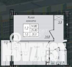 1-к квартира, вторичка, 36м2, 8/10 этаж
