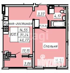 1-к квартира, вторичка, 41м2, 6/8 этаж