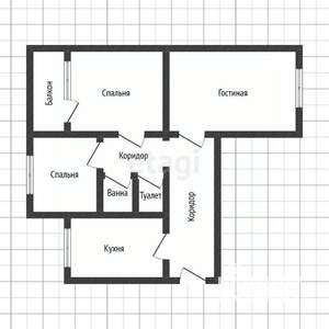 3-к квартира, вторичка, 61м2, 9/9 этаж