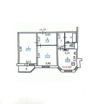 2-к квартира, вторичка, 56м2, 5/17 этаж