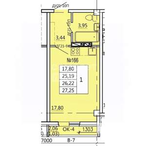 Студия квартира, вторичка, 25м2, 9/11 этаж