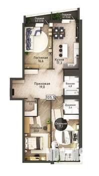 4-к квартира, вторичка, 106м2, 12/21 этаж