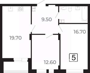 3-к квартира, вторичка, 66м2, 17/21 этаж