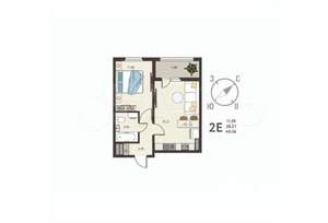 1-к квартира, вторичка, 37м2, 18/18 этаж