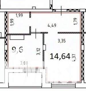 1-к квартира, сданный дом, 35м2, 2/8 этаж