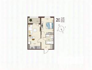 1-к квартира, вторичка, 37м2, 16/17 этаж