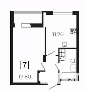 1-к квартира, вторичка, 41м2, 5/21 этаж