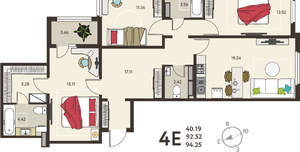 3-к квартира, вторичка, 94м2, 11/18 этаж