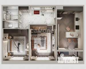 3-к квартира, вторичка, 70м2, 3/8 этаж