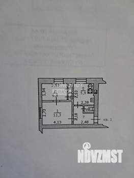 2-к квартира, вторичка, 30м2, 1/2 этаж