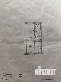 3-к квартира, вторичка, 61м2, 1/5 этаж