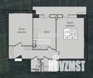 2-к квартира, вторичка, 66м2, 4/10 этаж
