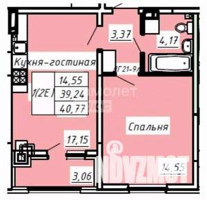 1-к квартира, вторичка, 41м2, 3/8 этаж